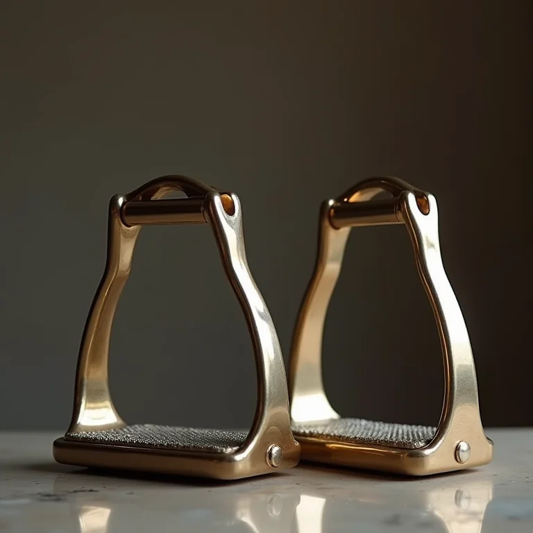 Par de estribos de metal polido.