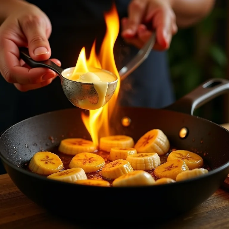 Passo a passo da Banana Flambada.