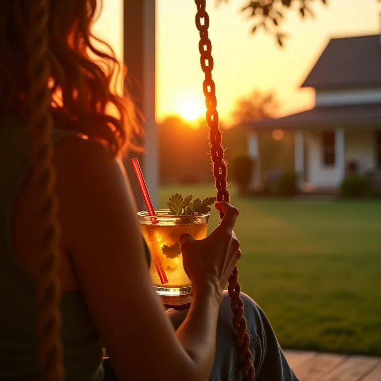 Pessoa relaxando bebendo chá de coentro com limão