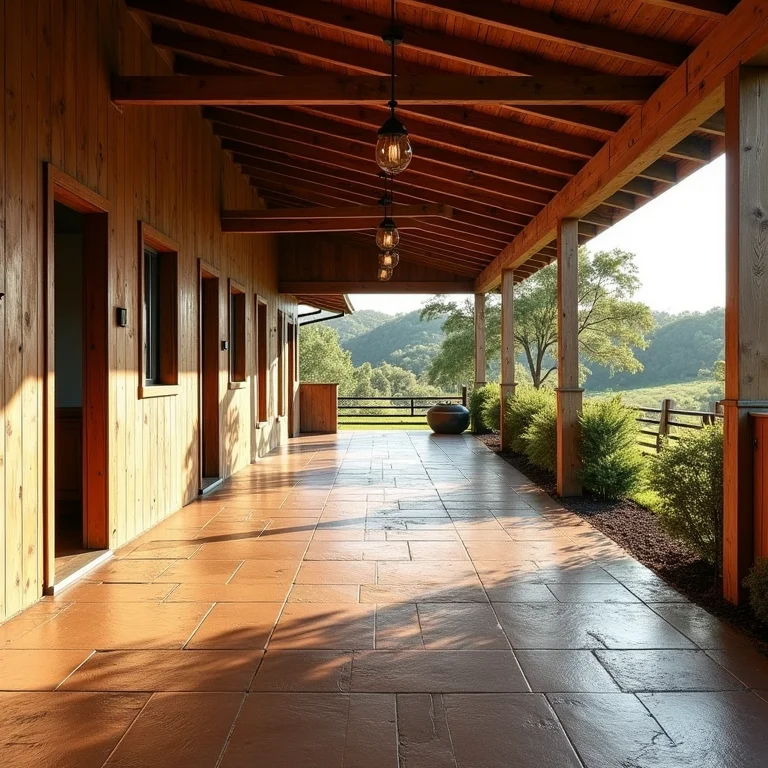 Piso adequado para a baia de cavalo