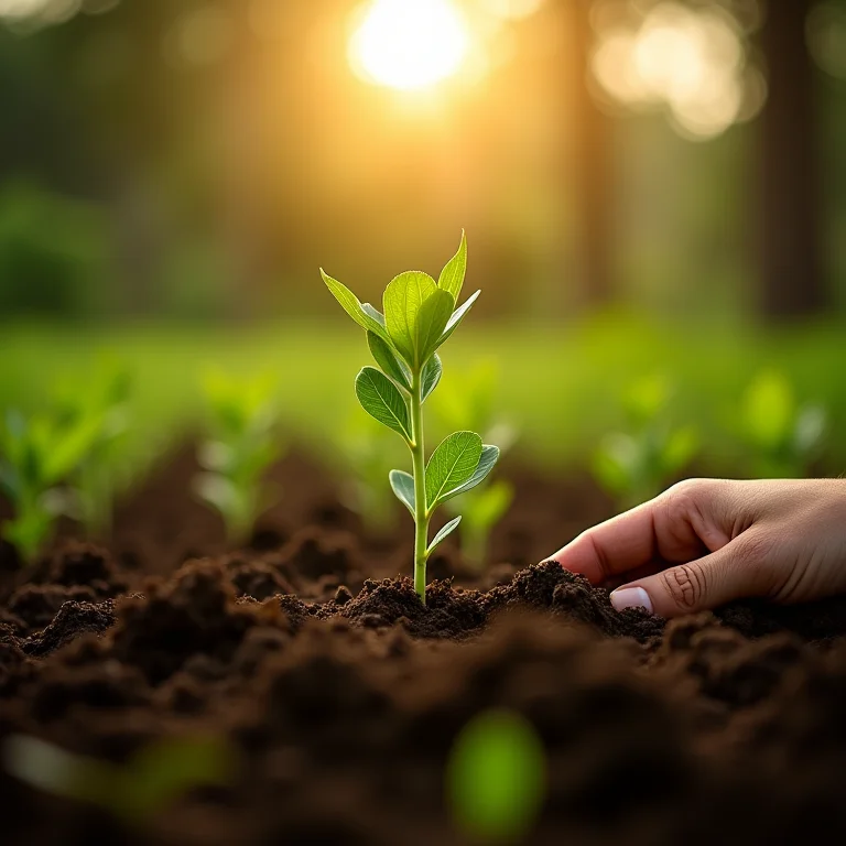 Plantio de sementes de chicória