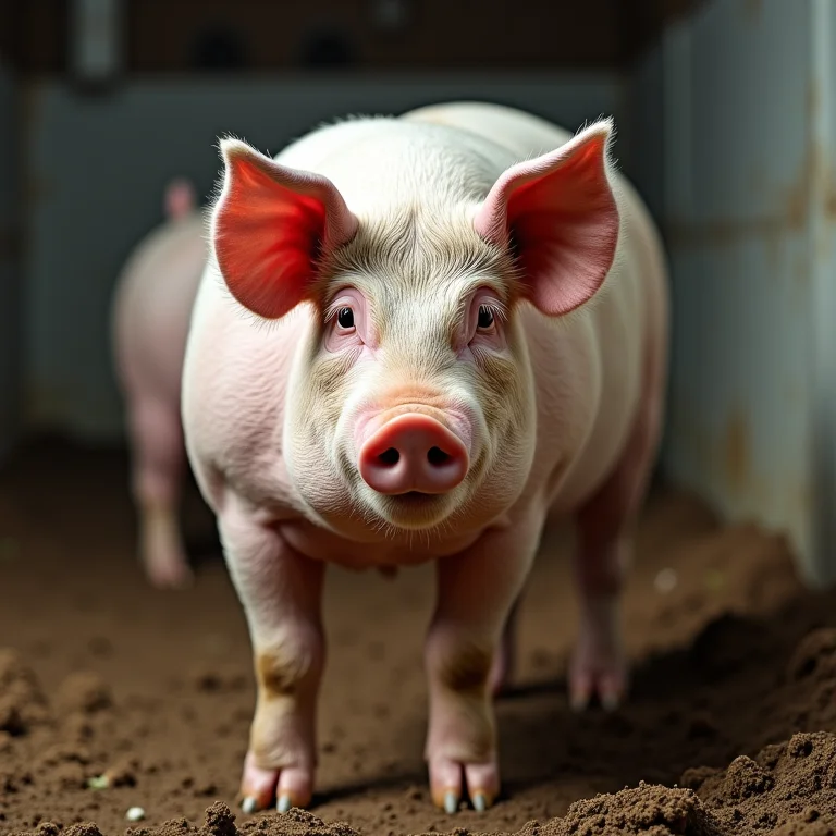Porca Large White em ambiente de criação