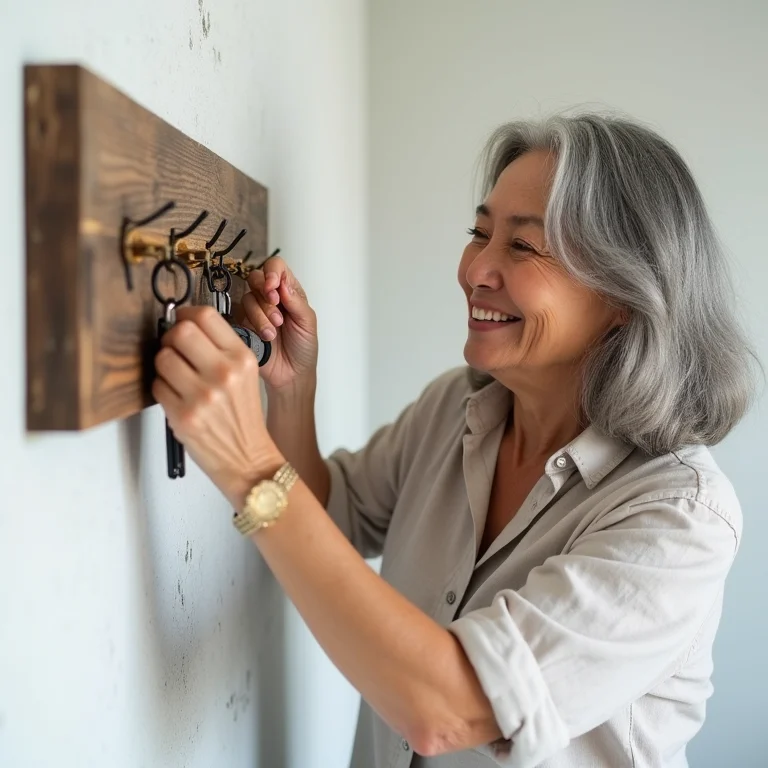 Porta-chaves rústico com madeira de demolição