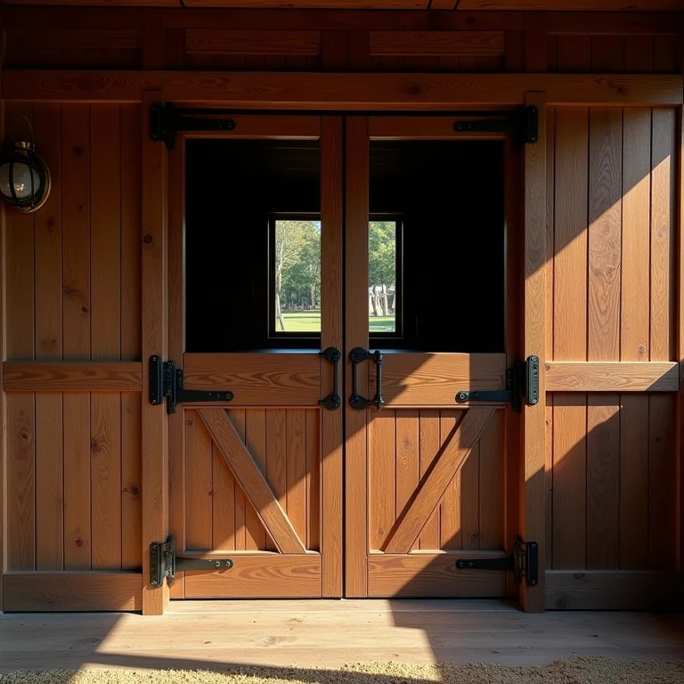 Portas e janelas seguras para baia de cavalo