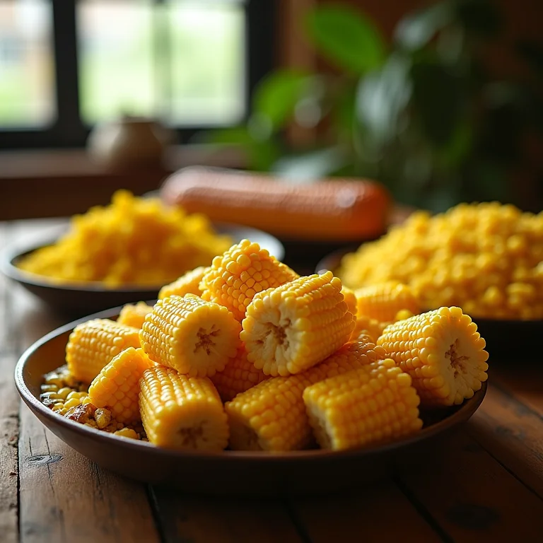 Pratos deliciosos feitos com milho fresco, um ingrediente essencial da culinária da roça.