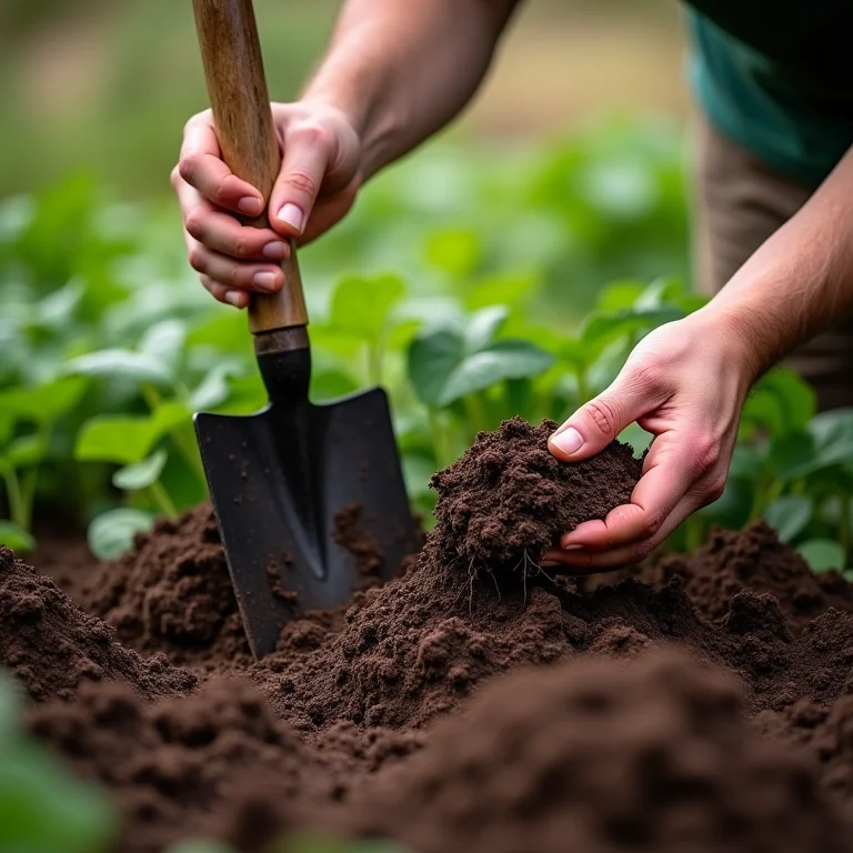 Preparando a terra para o plantio de chicória