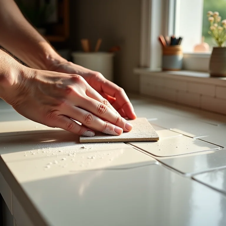 Preparando azulejos para pintura