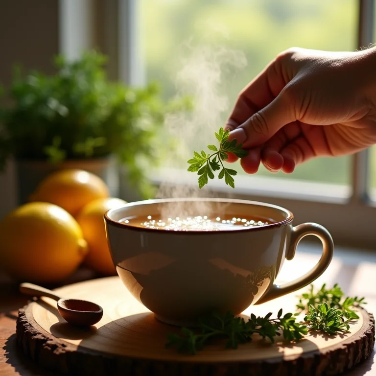 Preparando chá de orégano para fortalecer o sistema imunológico
