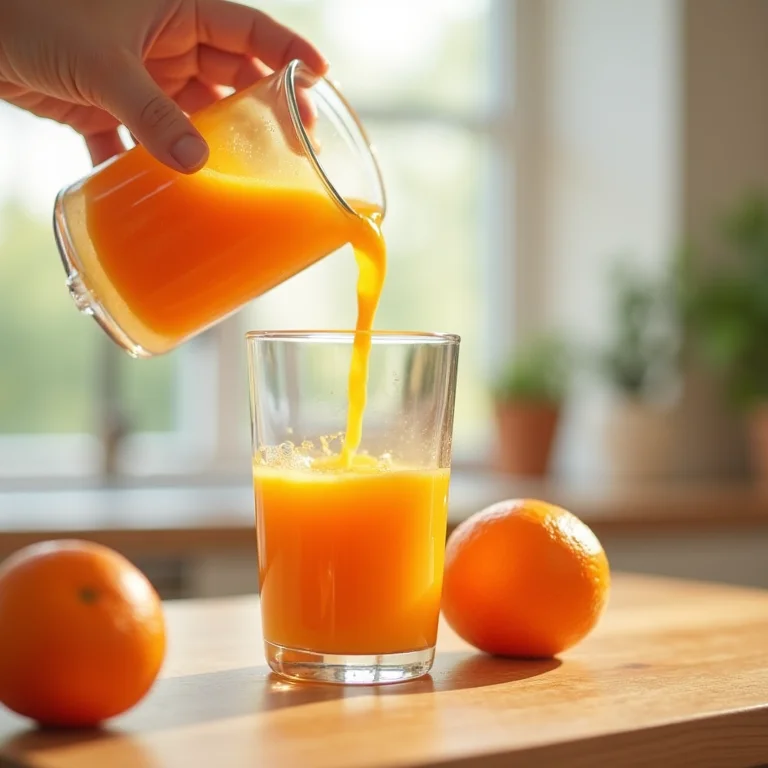 Preparo do suco de laranja com cenoura