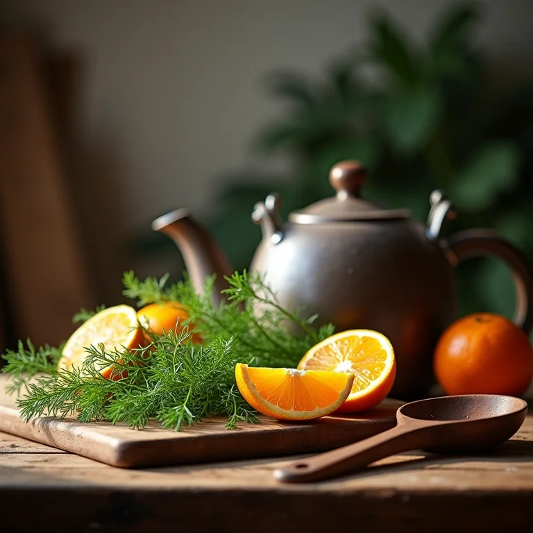 Receita caseira de chá de erva doce com laranja