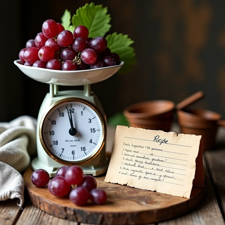 Receita de geleia de uva caseira com ingredientes e medidas.