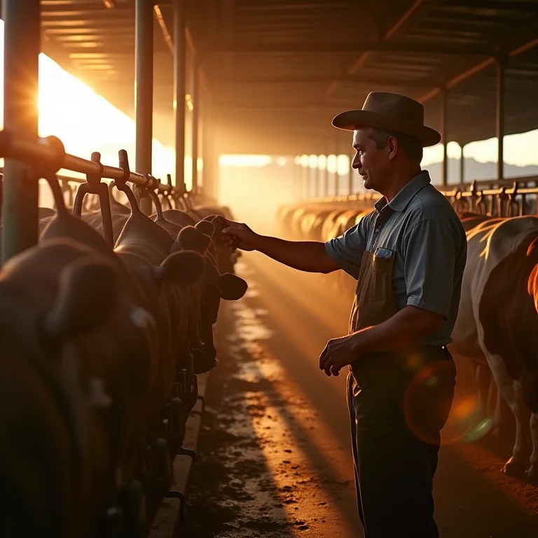 Redução da mão de obra com ordenhadeira mecânica.