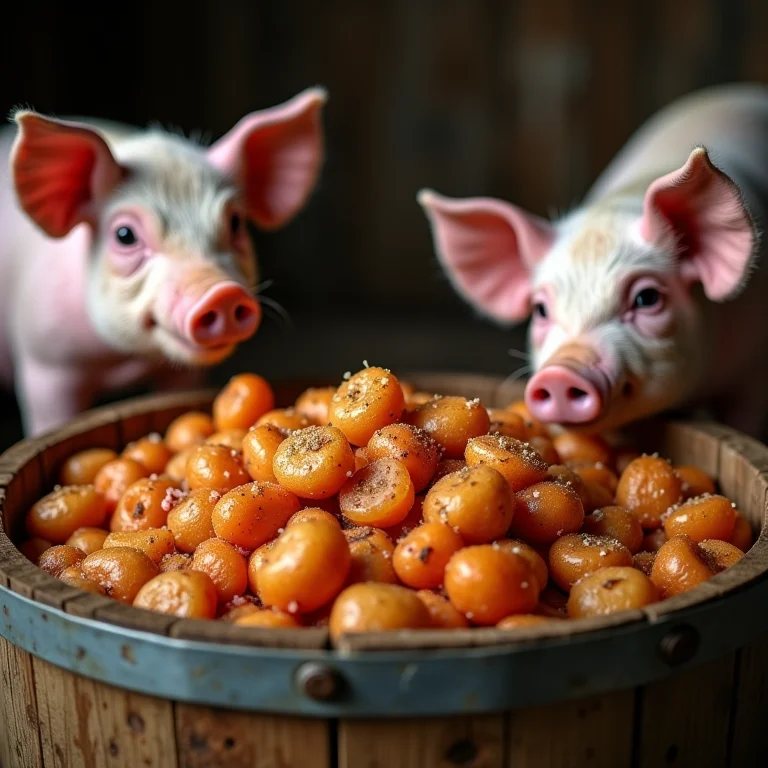 Restos de comida salgados ou condimentados não são adequados para porcos.