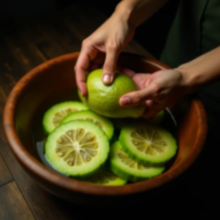 Retirando o amargor do mamão verde