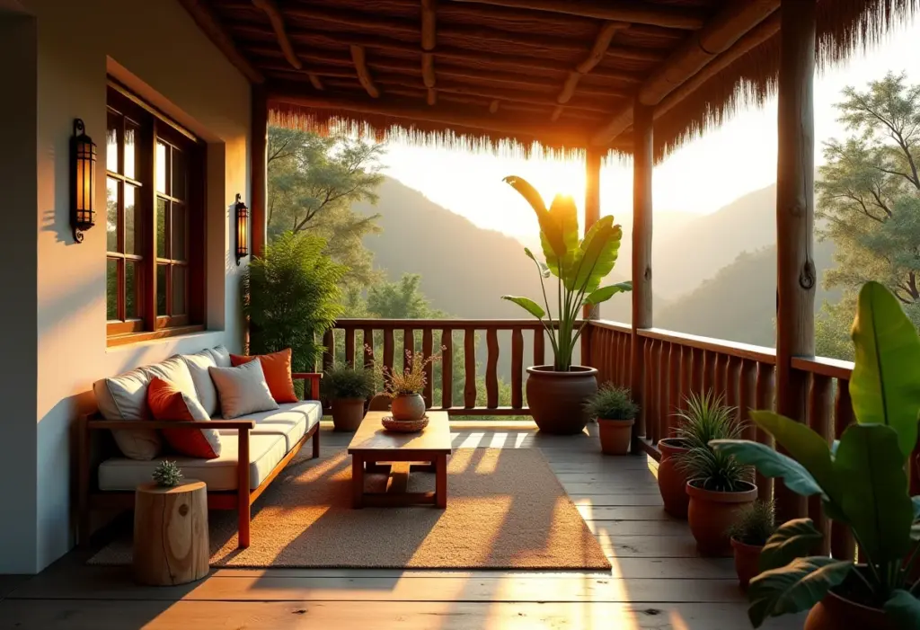 Sacada rústica com decoração mineira charmosa