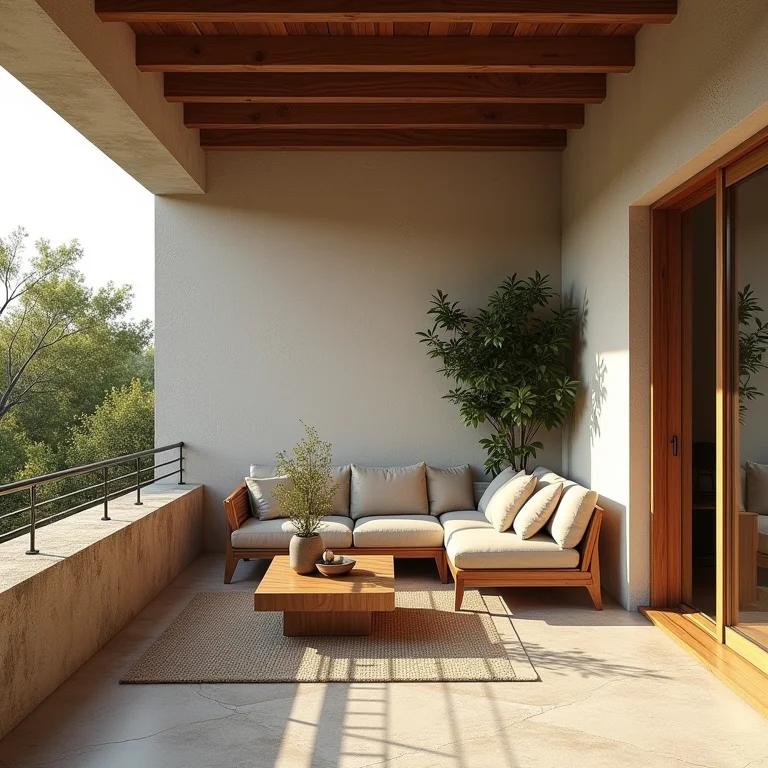 Sacada rústica com poucos elementos decorativos