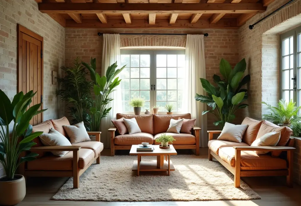 Decoração rústica, simples e barata: o guia definitivo! Sala de estar com decoração rústica e toques modernos.