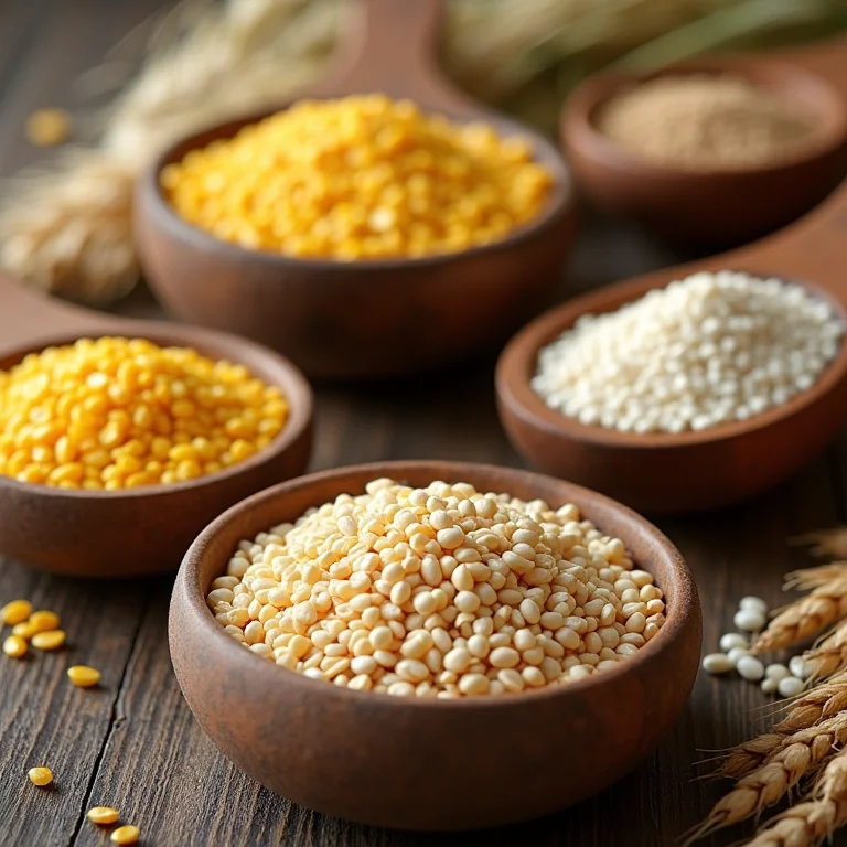 Seleção de grãos nutritivos para a alimentação de galinhas caipiras.