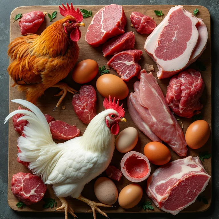 Seleção de raças de galinhas de dupla aptidão: ovos e carne.