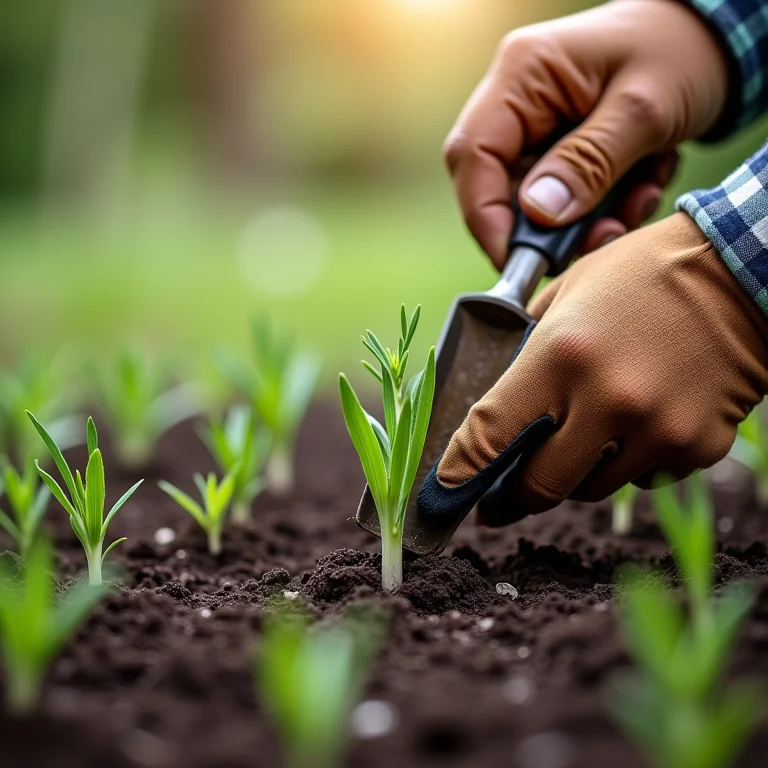 Semeadura correta das sementes de chicória.