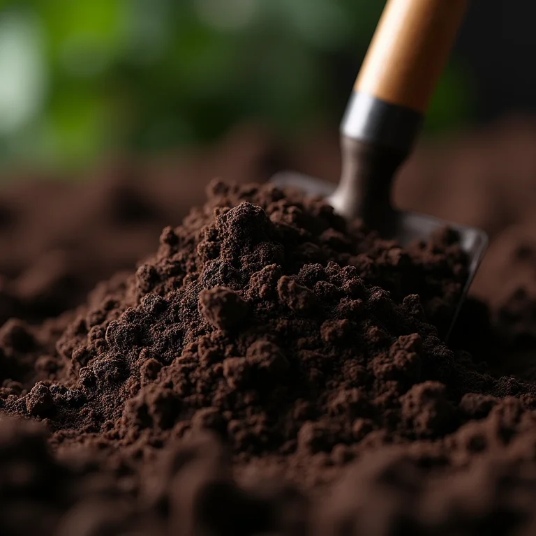 Solo escuro sendo preparado para o plantio.