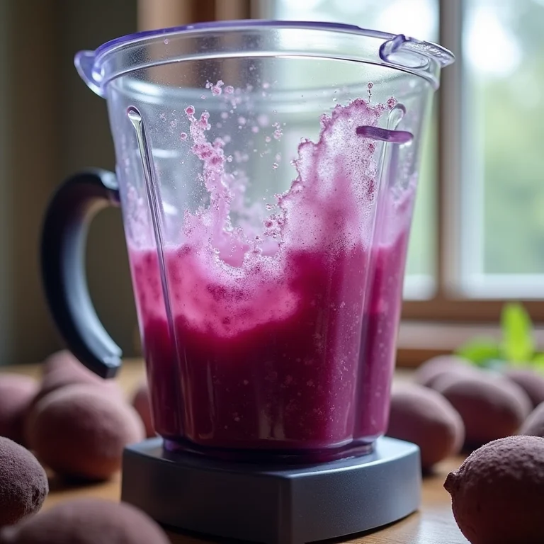 Suco de jabuticaba sendo preparado no liquidificador