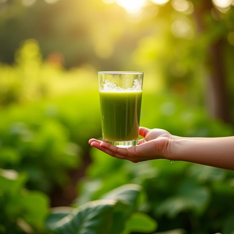 Suco de limão com couve para emagrecimento saudável.