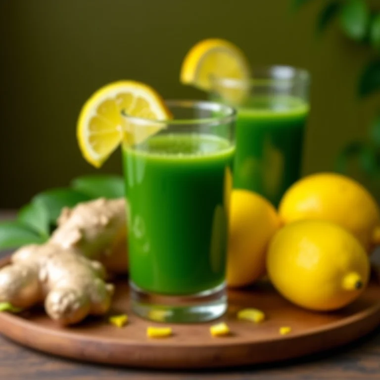 Suco de limão com couve para fortalecer a imunidade.