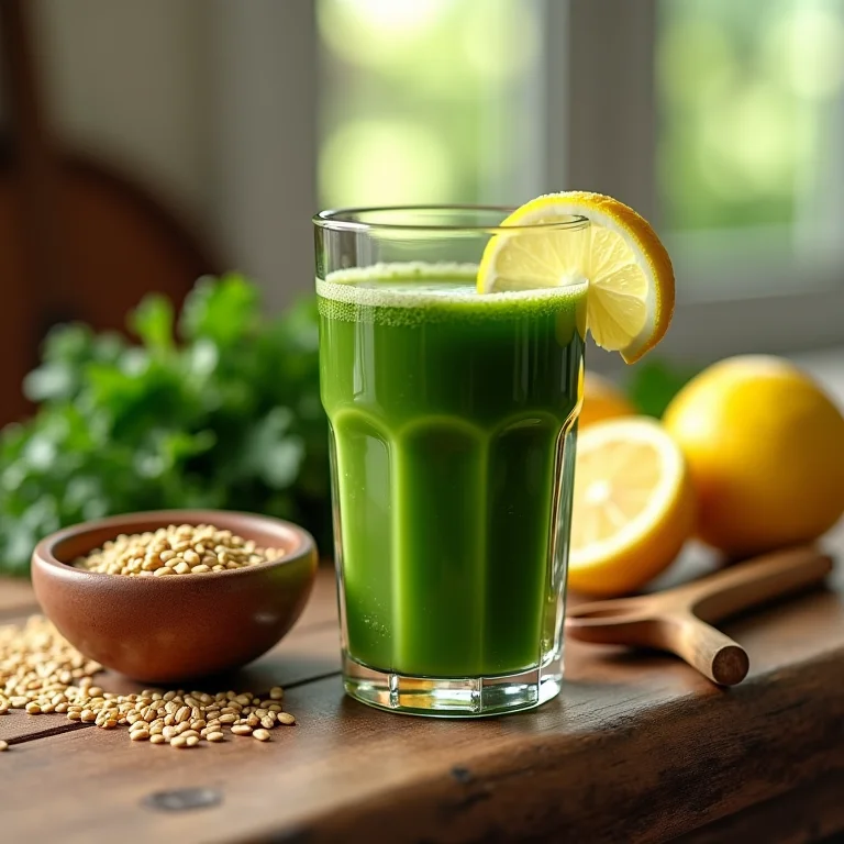 Suco de limão e couve para melhorar a digestão.