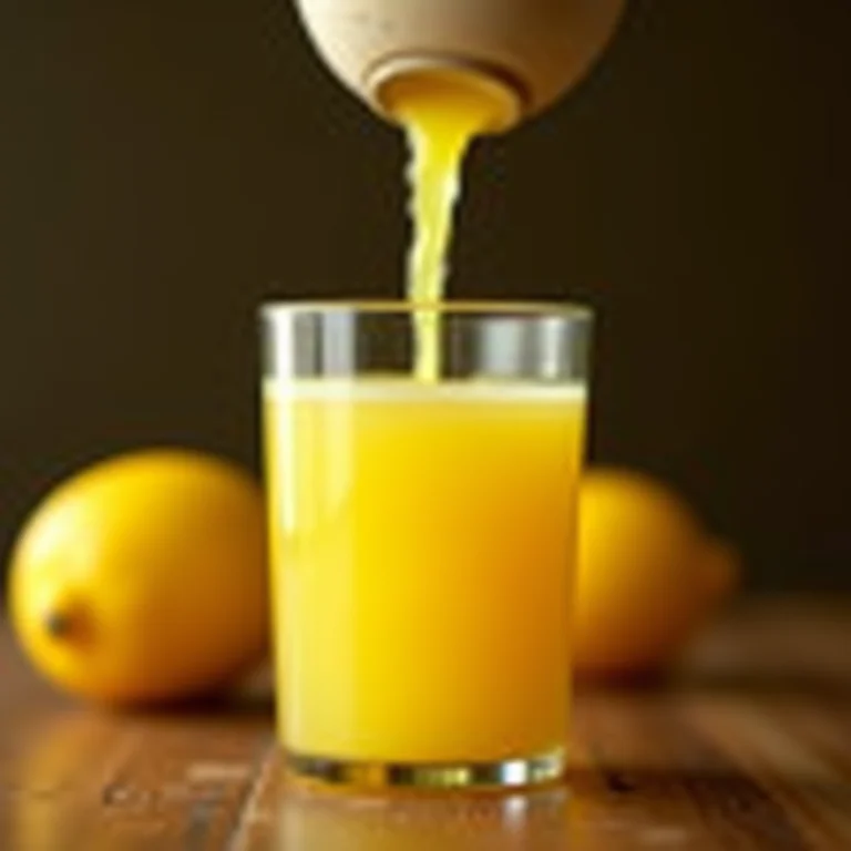 Suco de limão fresco sendo espremido, representando metabolismo e imunidade.