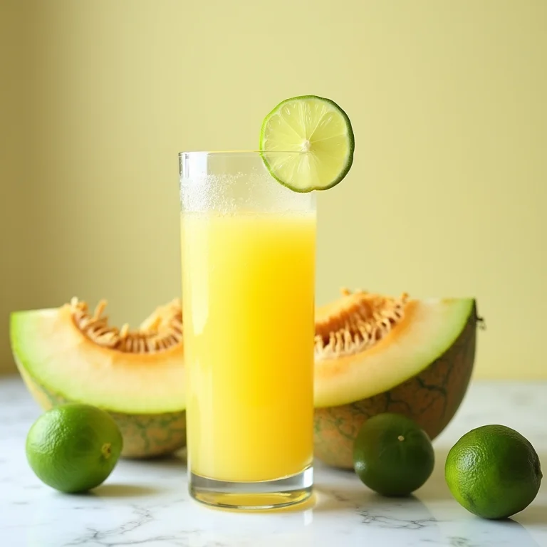 Suco de melão com limão em copo