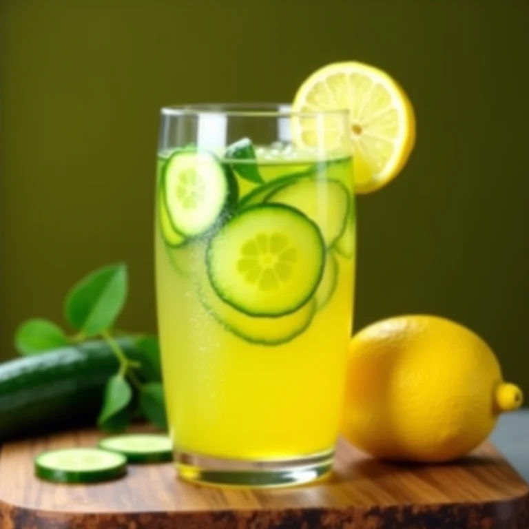 Suco de pepino com limão com ação antioxidante para combater os radicais livres.