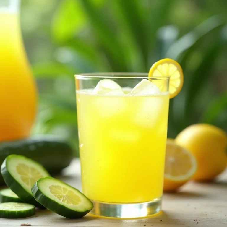 Suco de pepino com limão gelado para hidratação turbinada no calor.