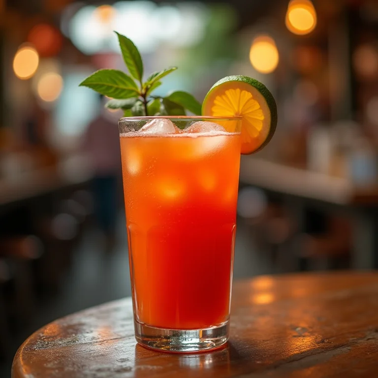 Suco de tamarindo em copo com fundo de mercado