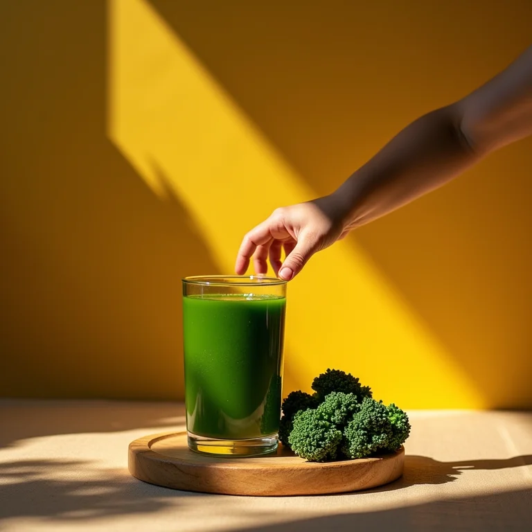 Suco verde com couve para crianças