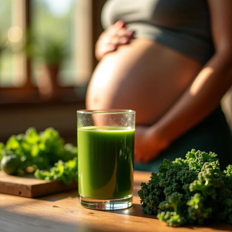 Suco verde com couve para gestantes e lactantes