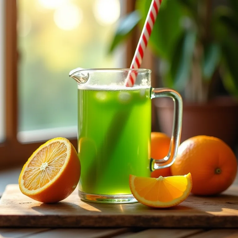 Suco verde revigorante com couve e laranja