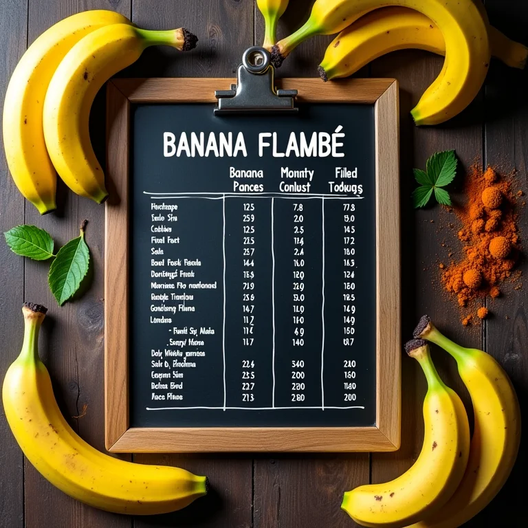 Tabela nutricional da banana flambada.
