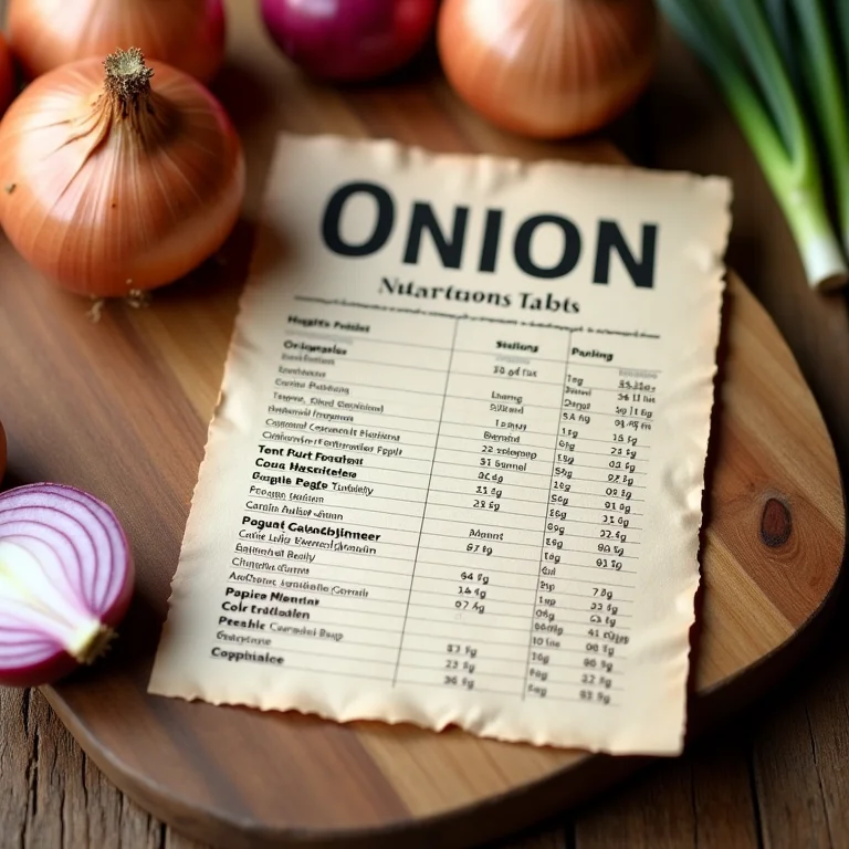 Tabela nutricional da cebola.