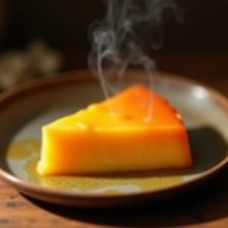 Textura cremosa e deliciosa de um pudim de mamão.