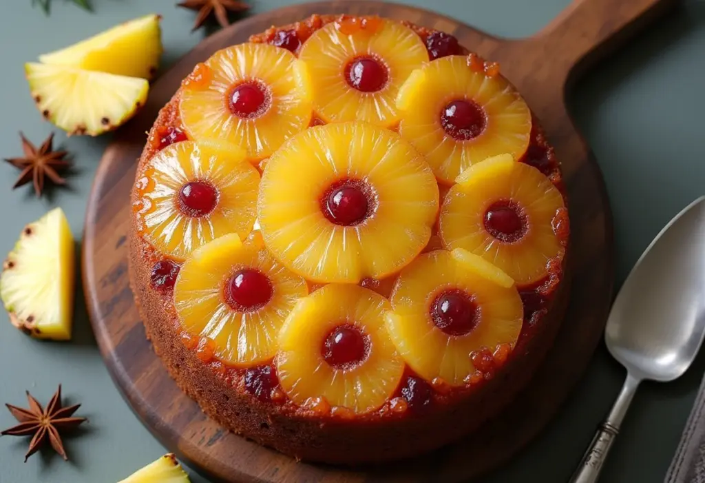 Torta de abacaxi gelada em estilo rústico