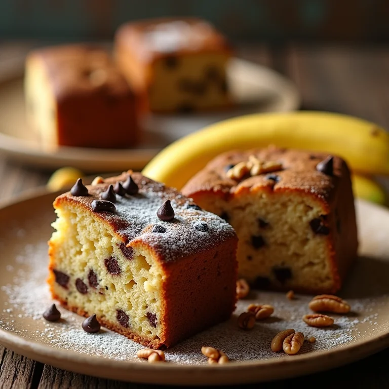 Variações de bolo de casca de banana com chocolate, nozes e canela