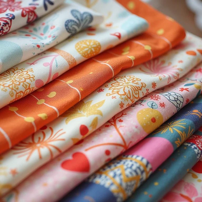 Variedade de cores e estampas em colchas de retalhos