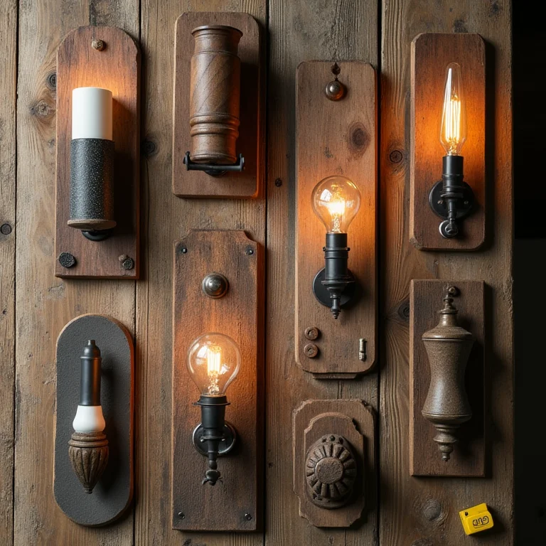 Variedade de materiais para arandelas rústicas