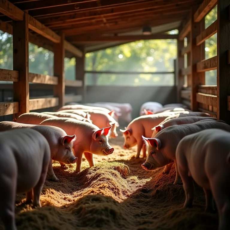 Ventilação e iluminação adequadas para o conforto dos porcos