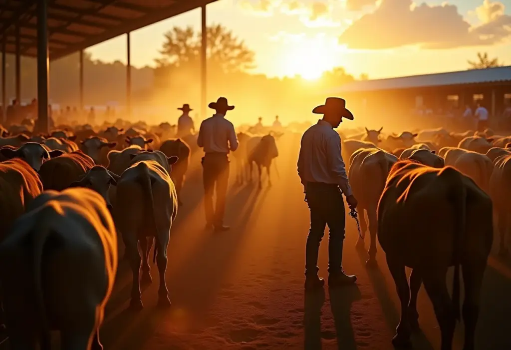 Leilão de gado: 5 dicas cruciais para arrematar os melhores lotes Visão geral de um leilão de gado movimentado.